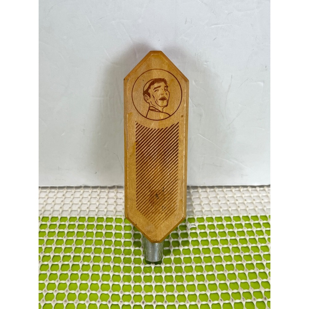 Laughing Monk Brewing Wooden Beer Tap Handle Hexagonal Natural Wood Home Bar